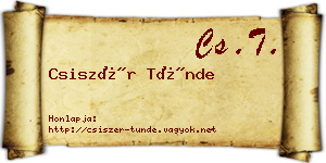Csiszér Tünde névjegykártya